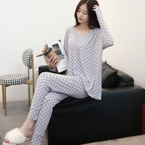 Autumn new modal pajamas suit womens spring thin section long-sleeved trousers two-piece loose casual home wear