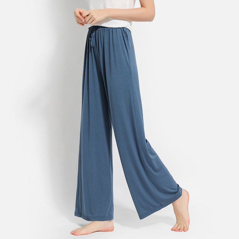 Modal thin home pants women's spring and summer high waist loose drape pajama pants slim wide leg pants casual long pants - Taobao