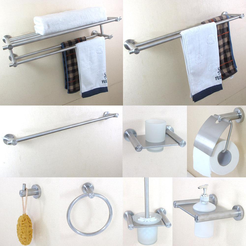 (Golden bath Life Hall) 304 stainless steel towel rack Bath towel rack Bathroom pendant Bathroom hardware matte set