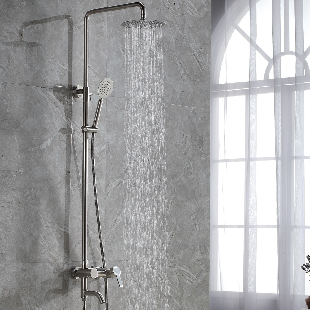Boutique shower shower set top spray bathroom 304 stainless steel cold and hot tap supercharge nozzle