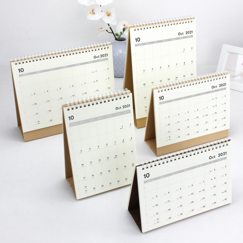 Write and read simple desk calendar Note memo punch in 2021 calendar 2022 Company custom desktop office calendar