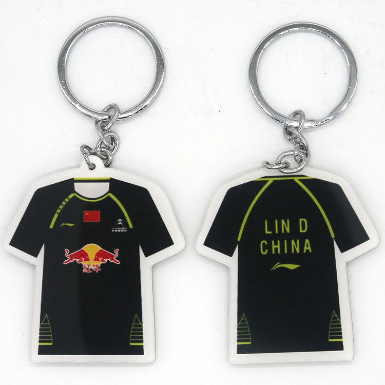 Creative keychain Lin Dan badminton double-sided acrylic hanging jewelry Badminton lock keychain