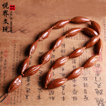  Willow leaf olive core neck hanging long string slender multi-circle core carving hand carved heart sutra lettering sweater chain text play handle