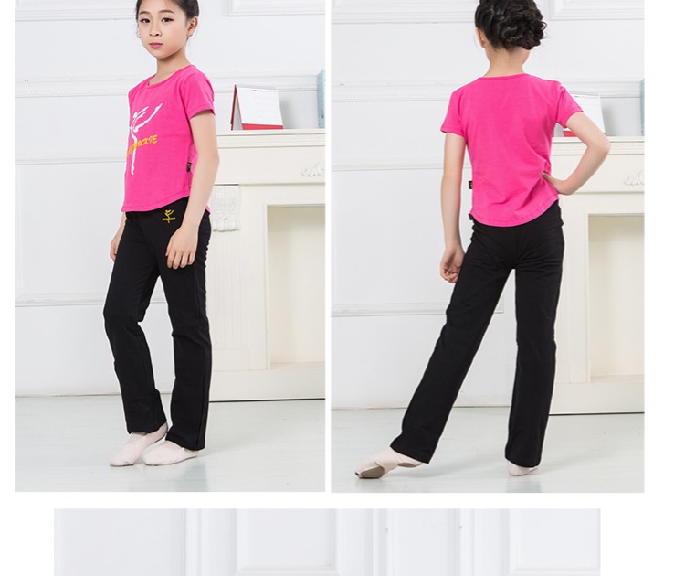 Quần khiêu vũ trẻ em nam và nữ khiêu vũ thể dục Quần Latin cơ quần thẳng quần cotton thun thun thun ba lê - Khiêu vũ / Thể dục nhịp điệu / Thể dục dụng cụ giày nhảy dancesport cho trẻ em