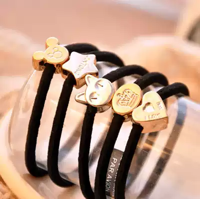 Korean metal crown love Hairband bow Hairband Mickey bow rubber band headdress women Wholesale