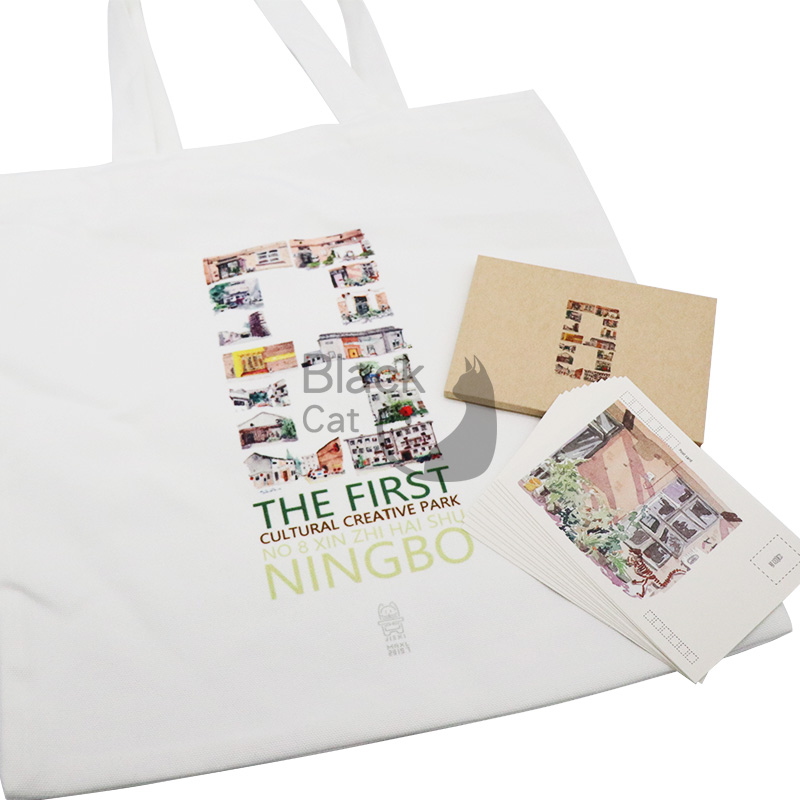 Meshiki Products Xinzhi Road Cultural Garden Series Perimeter Sails Cloth Bag Postcard Suit