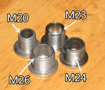 Aluminum fork U7 large screw head tube M24 screw Steel screw M23 Copper washer M26 gasket