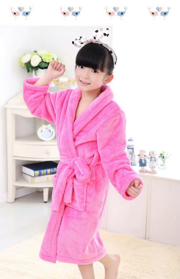 Mùa thu và mùa đông flannel áo ngủ phụ nữ đồ ngủ màu hồng cô gái áo choàng ấm áo choàng tắm san hô lông cừu cha mẹ-con áo choàng lụa ngủ đẹp