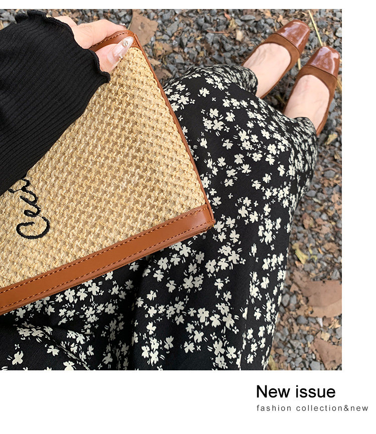 Плюс размер бюста платье 大码女装碎花高腰半身裙秋冬韩版遮肉显瘦松紧腰a字长裙31868 Other