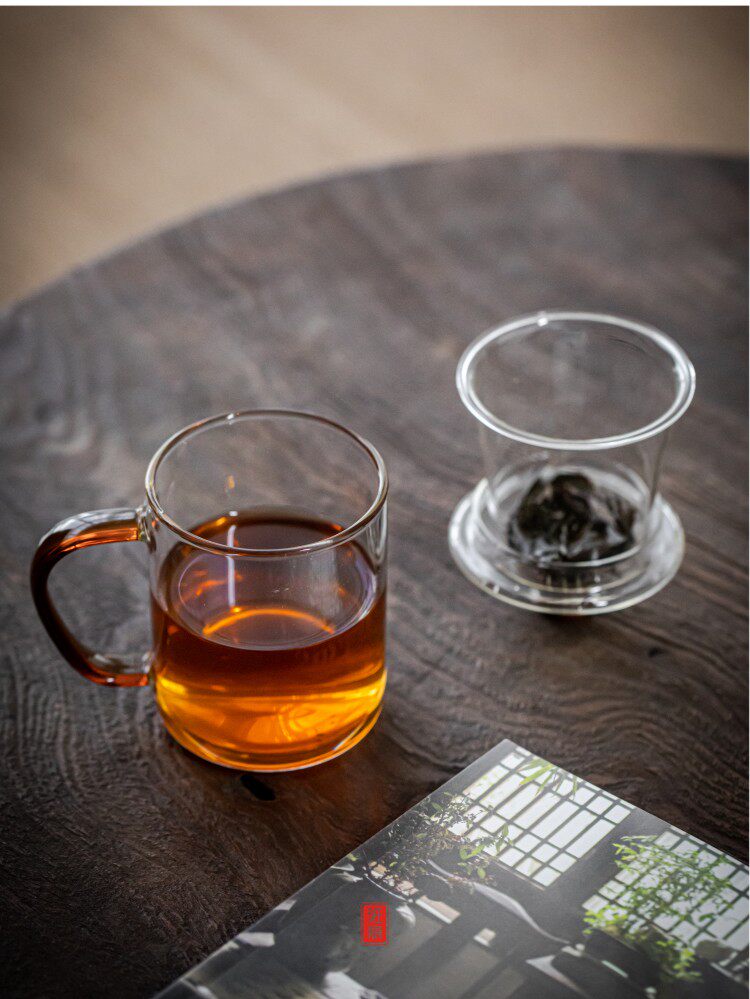  Стеклянная чайная чашка, ароматизированный чай, фильтр, крышка 