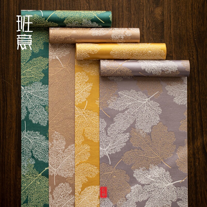 Class Mood Brocade Maple Maple Leaf Tea Mat Tea Mat Pure Handmade Table Flag Waterproof Case Day Style Zen tea Doug Accessories Tea Room