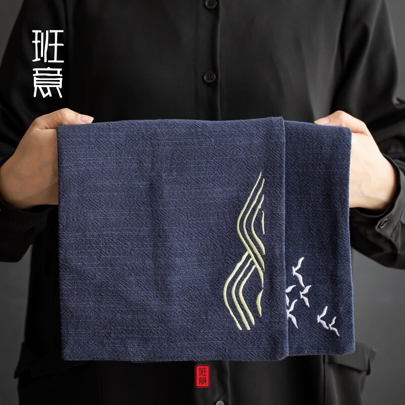 Baneste heavy cotton linen tea mat Chinese embroidered cotton linen tea cloth pure handmade dry foam mat Zen ideotea mat tea mat