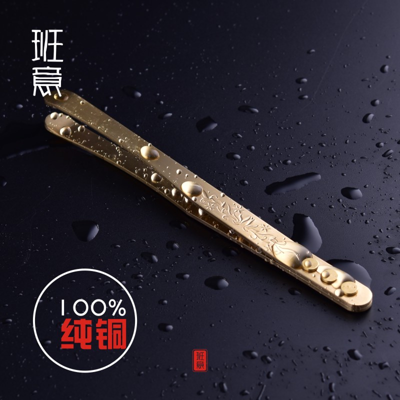 Banya pure copper tea clamps Kungfu tea tweezers clamps bronze tea clip cup fork accessories