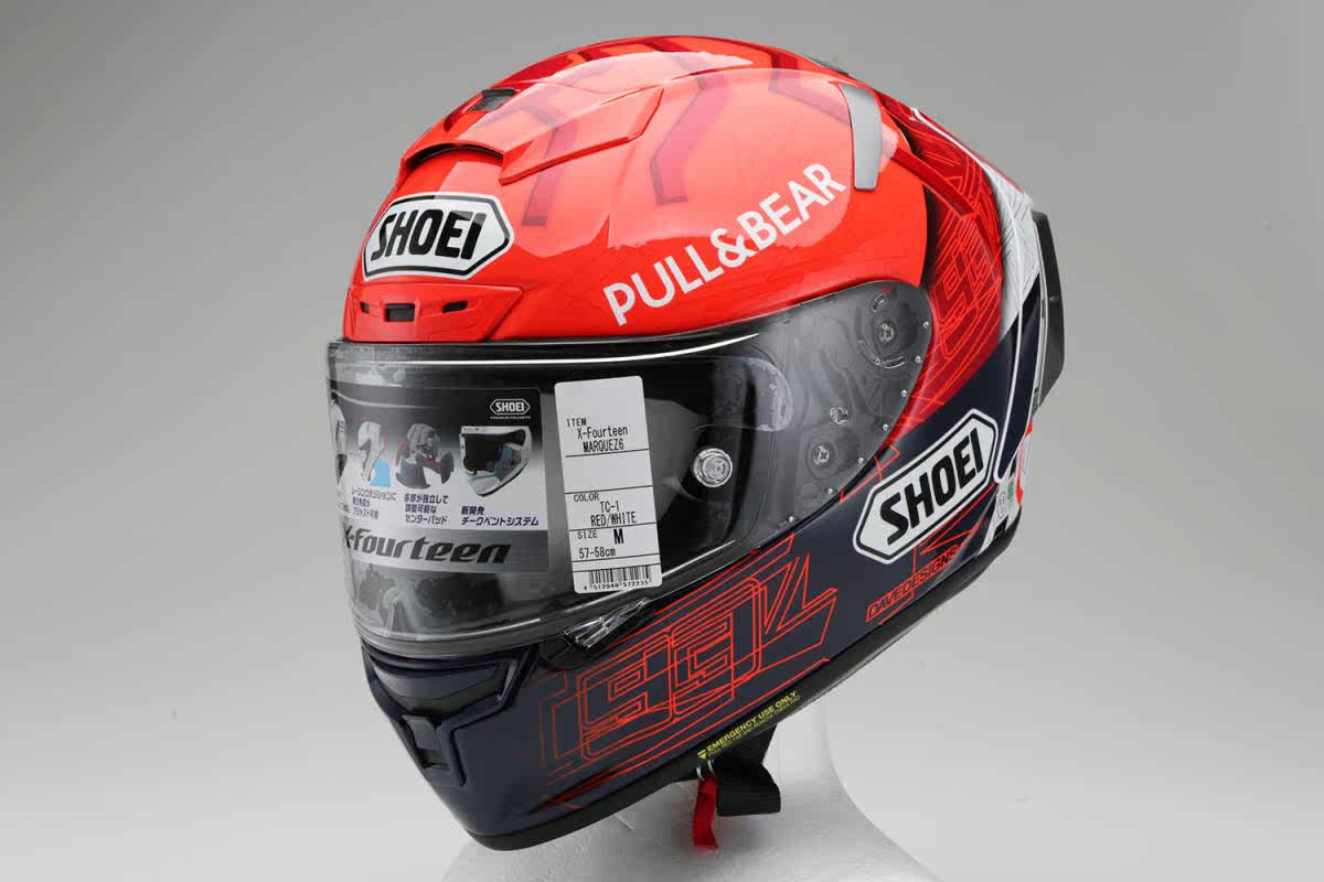 Тюнинг мотоцикла shoei x14 marquez6 马奎斯x14 红蚂蚁6代摩托车头盔日版原厂正品