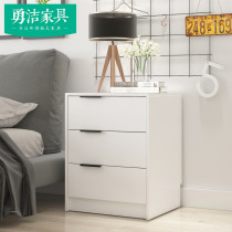 Simple modern bedside table storage locker Small bucket cabinet Multi-function bedside cabinet white custom