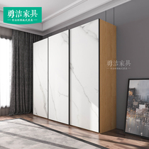 Nordic simple modern bedroom sliding door wardrobe Sliding door large wardrobe custom cloakroom three sliding door combination wardrobe