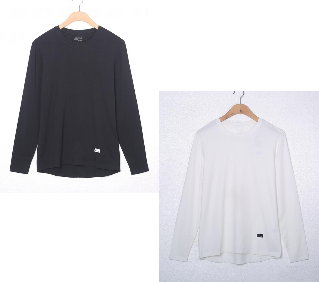 Men's round collar elastic long sleeves T-Taobao
