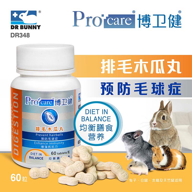 Rabbit Dr. Boon Wei Jian Hair Papaya Balls 60 Grain Rabbit Dragon Cat Hamster Pig Guinea Pigs Health Medicines DR348
