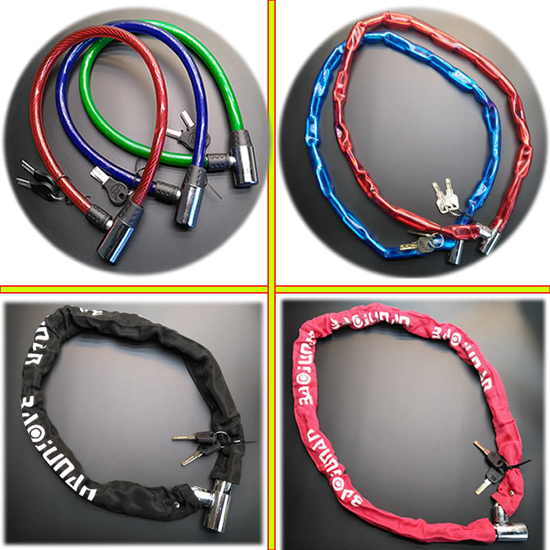Bicycle lock wire lock refining strip lock ring lock iron refining lock door thick chain lock soft lock bicycle slender car lock