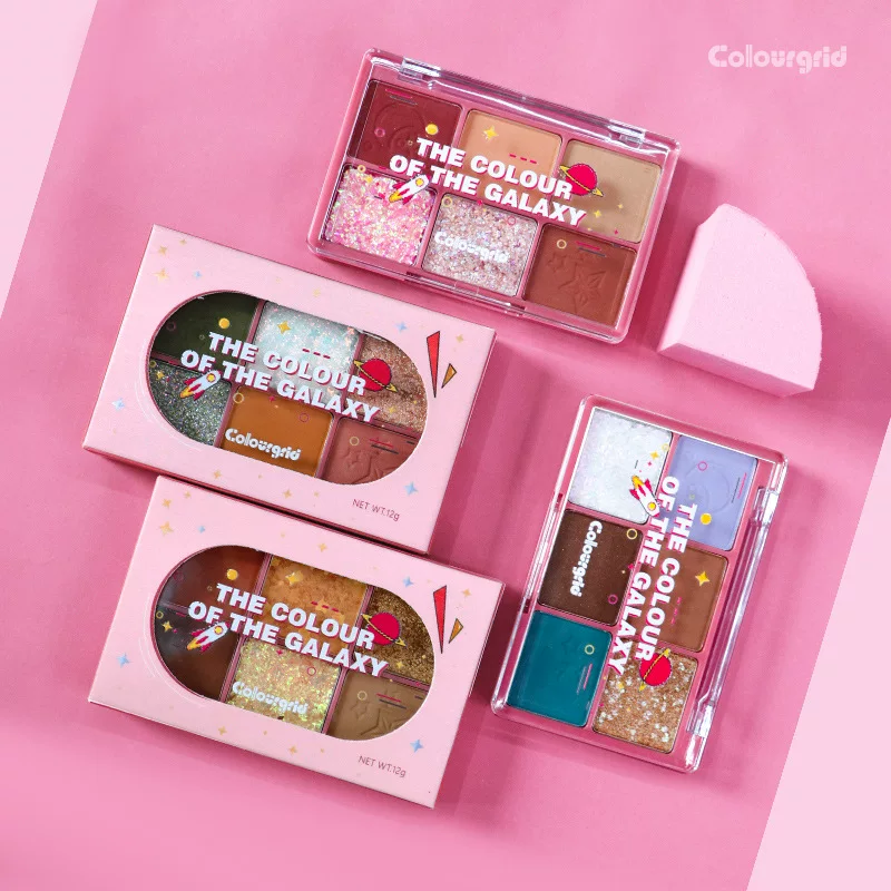 Eyeshadow palette, matte small nail sequins, six colors, long-term effect