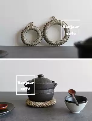 Japanese straw pot pad insulation mat level people manual pot apply eternal cooked individually mat teapot sand pot holders anti-scalding placemats