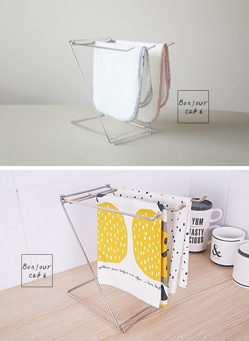 Spot kitchen countertop storage rack foldable dishcloth rag rack towel rack desktop shelf