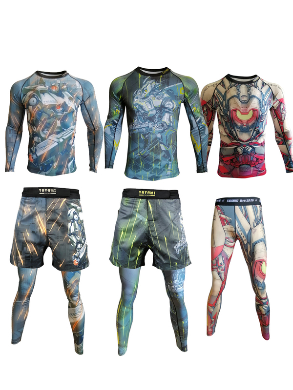 Shangwu Tat Fighting Mma Muay Thai Pants Fitness Shorts Tights Long-Sleeved Tight Pants 