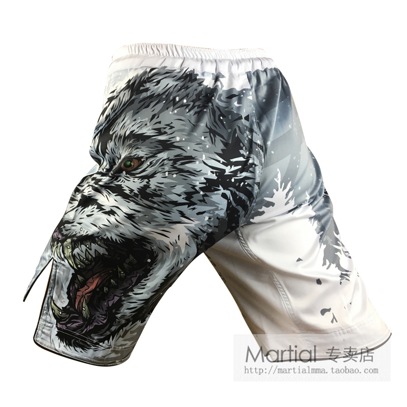 Shangwu Ground Game Mma Shorts Men's Sports Pants Ice and Fire Battle Song Series Fighting Fitness Training Shorts