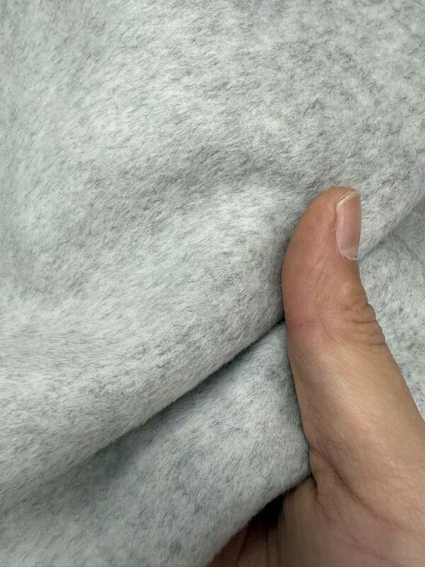 150cm Width 1.85m g Double-Sided Wool Cashmere Light Gray Clothing Fabric