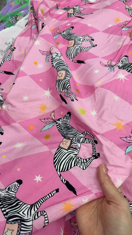 Geometric Zebra Pattern Printed on High-Quality Cotton