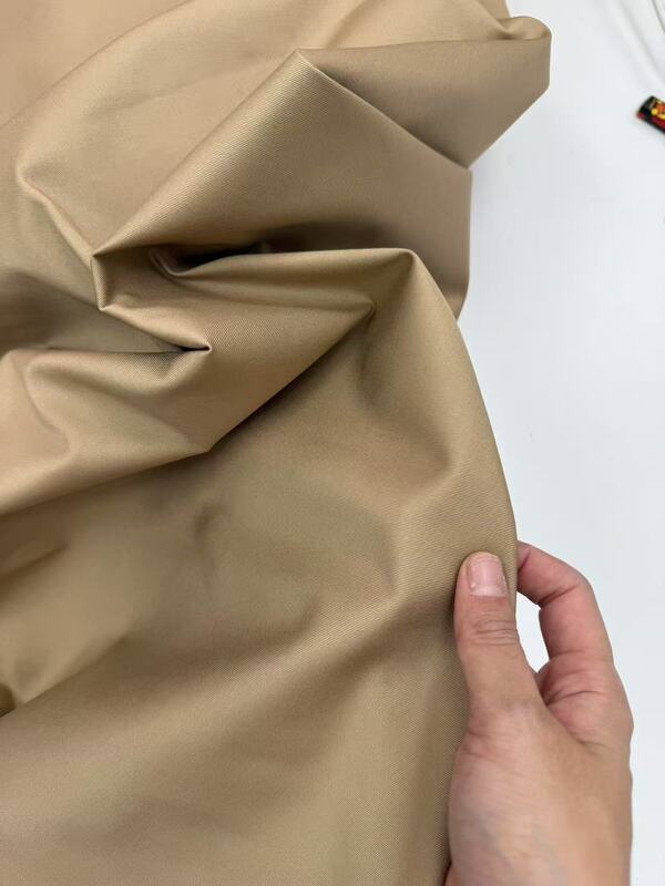115 Width 1.36m g Dark Camel Twill Cotton Trench Coat Fabric Clothing Material