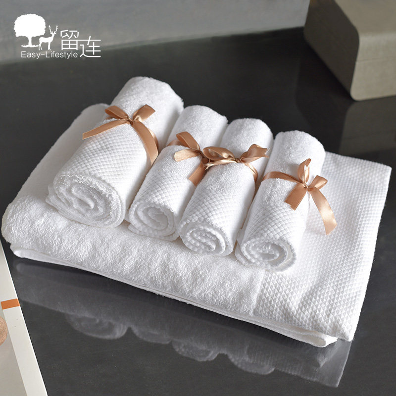 Nordic golden brown silk with white pure cotton towel bath towels Squared Dressing Room Hotel Clubhouse Hem