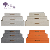 Orange leather storage box storage box jewelry box soft decoration model room cloakroom sample display ornaments