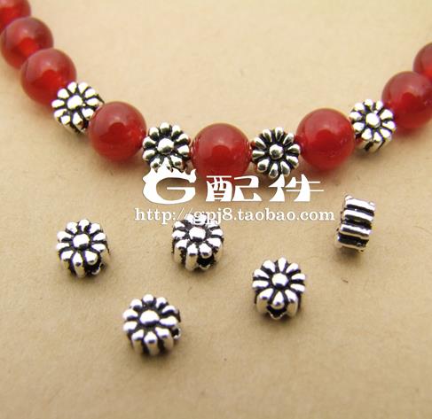 Promotion (G accessories) Mini sunflower bifacial flat bead DIY female handmade necklace 925 pure silver septug