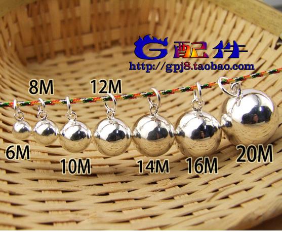 Promotion handmade DIY pendants handmade necklace silver accessories 925 pure silver light version of round ball pendant Han decorated accessories accessories