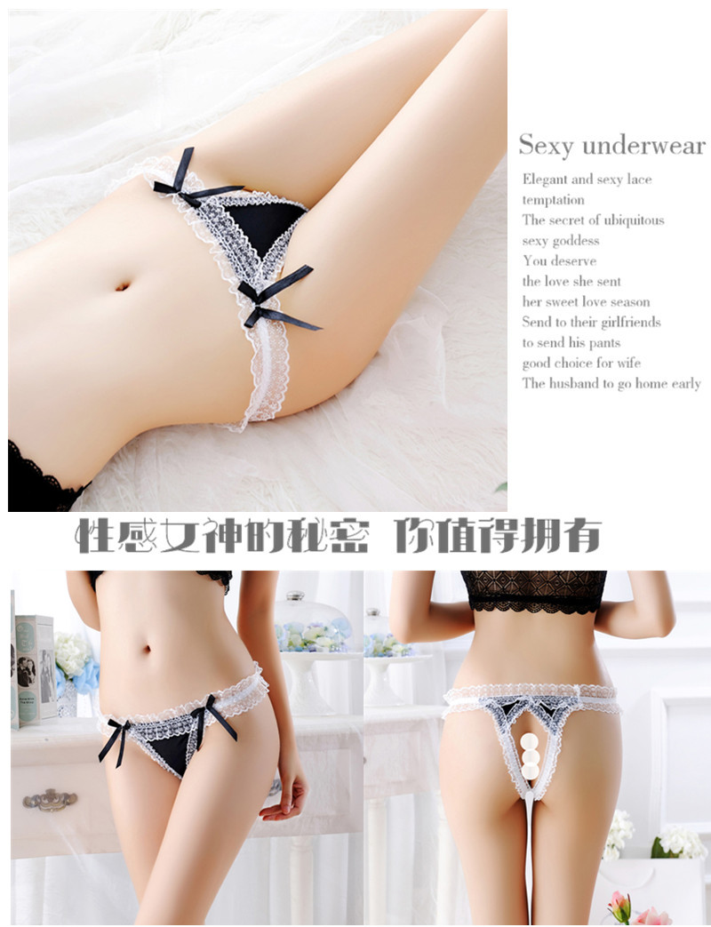 4 nạp Nhật Bản đồ lót hộp đêm hot nữ mở tập tin lưới ren trong suốt sexy thấp eo thong T quần mỏng