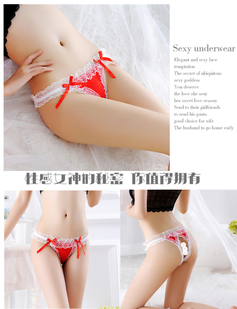 4 nạp Nhật Bản đồ lót hộp đêm hot nữ mở tập tin lưới ren trong suốt sexy thấp eo thong T quần mỏng