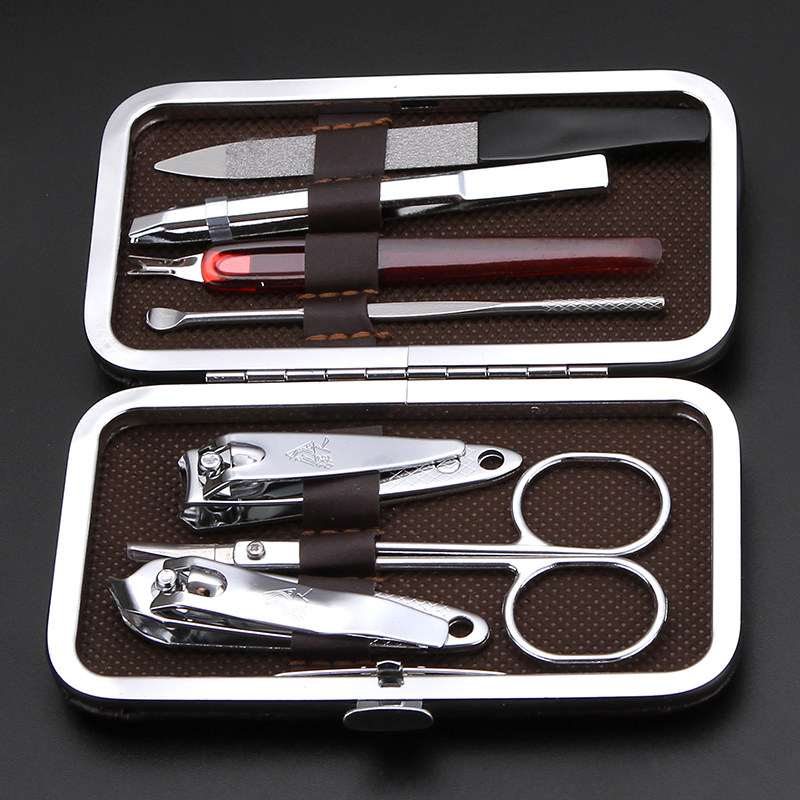 Qiangren's New Scissors Pliers 7-Piece Nail Scissors Set Manicure Tools to Remove Dead Skin and Grind Nails Pedicure Knife Eyebrow Scissors