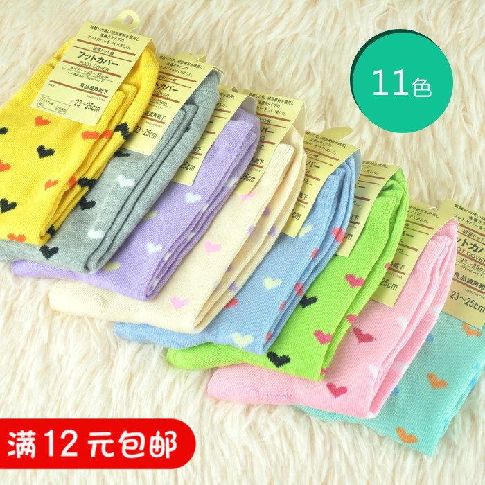 Sweet Candy Color Loving Peach Hearts Cotton Stocking Stockings Stockings Lady Spring Autumn