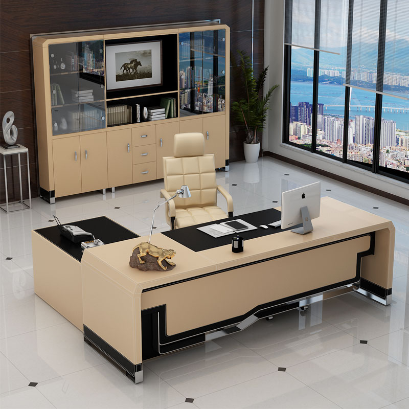 Upscale upholstered boss Table minimalist about modern desk Atmosphere Office Grand Bandai President's desk and chairs Office furniture