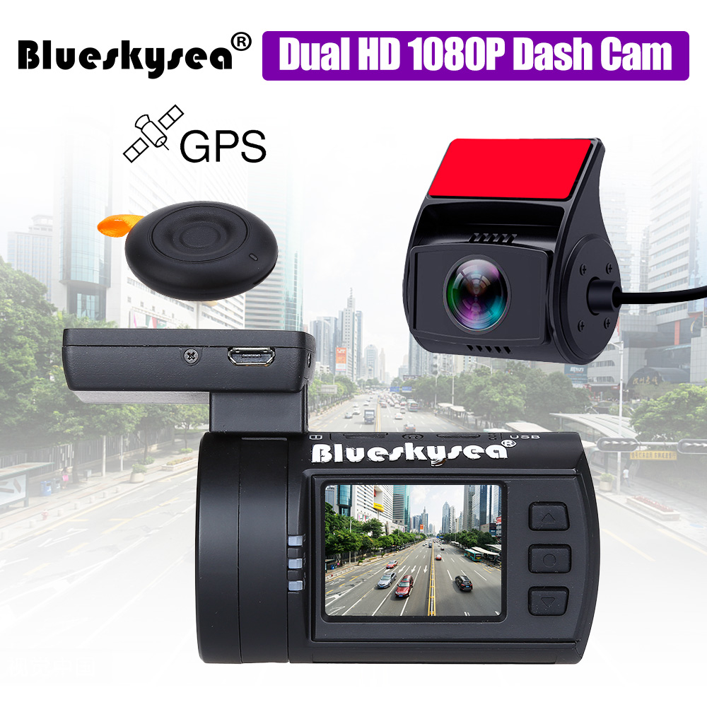 Car Dash Camera Mini 0906 Dual HD Lens 1080P 30FPS GPS DVR Remote