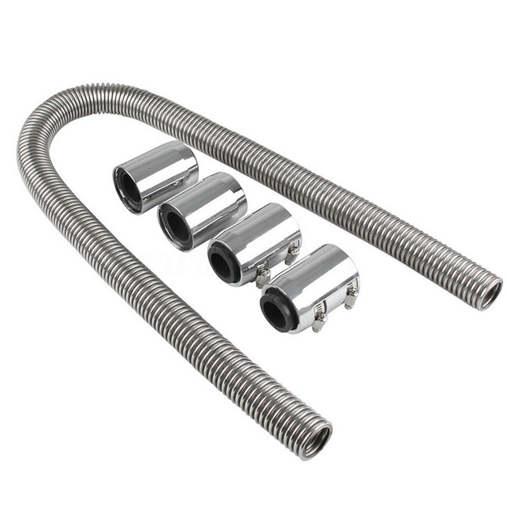 Universal 48" Stainless Steel Radiator Flexible Coolant Water Hose Kit
