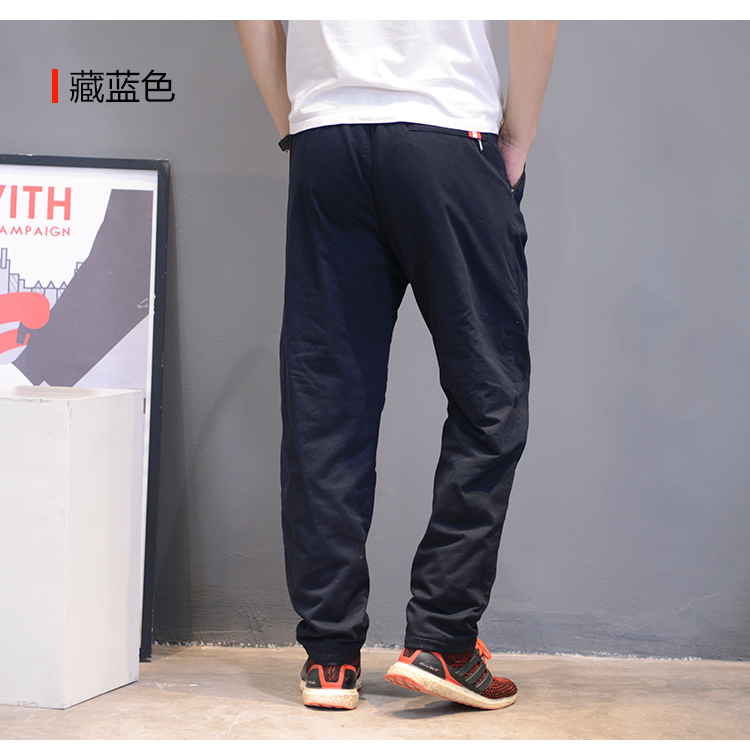 Quần thể thao nam mùa thu đông dày mặc quần cotton ấm áp giản dị Quần Wei ống rộng cộng với quần nhung mùa đông quần jean nam đẹp