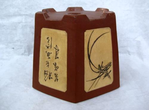 Old tím cát văn hóa cuộc cách mạng hai màu mở khung hai đầu hỗ trợ đỏ lồi Kui sáu vuông đăng nồi ấm trà đất