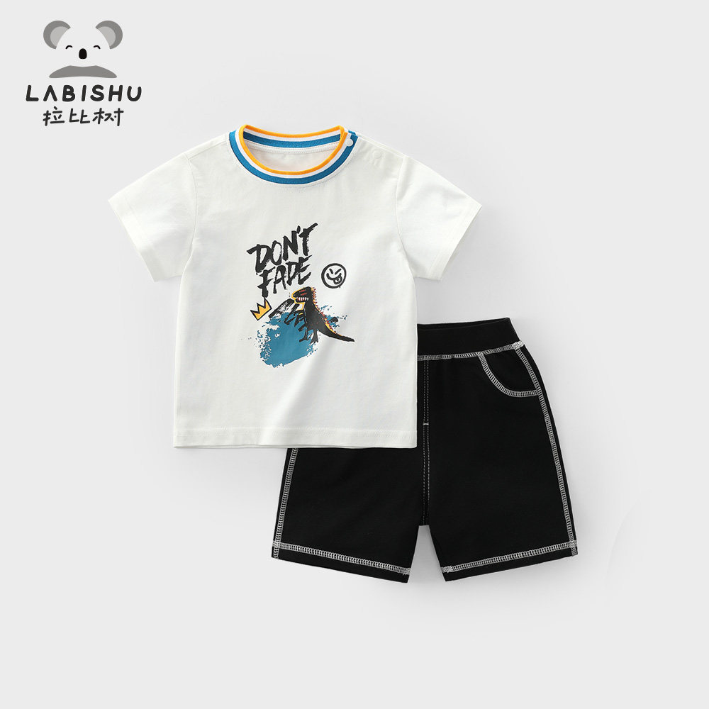 Selling price 89 (clear bin) Rabbi tree boy suit male baby T-shirt short sleeve suit newborn two sets