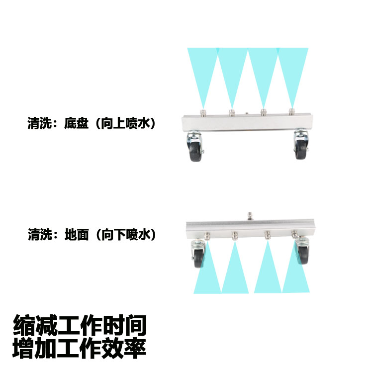 Net red identical cleaning machine sanitation ground wash ground brushed stainless steel commercial water gun high-pressure gun 1 4 quick inserts 4 nozzles