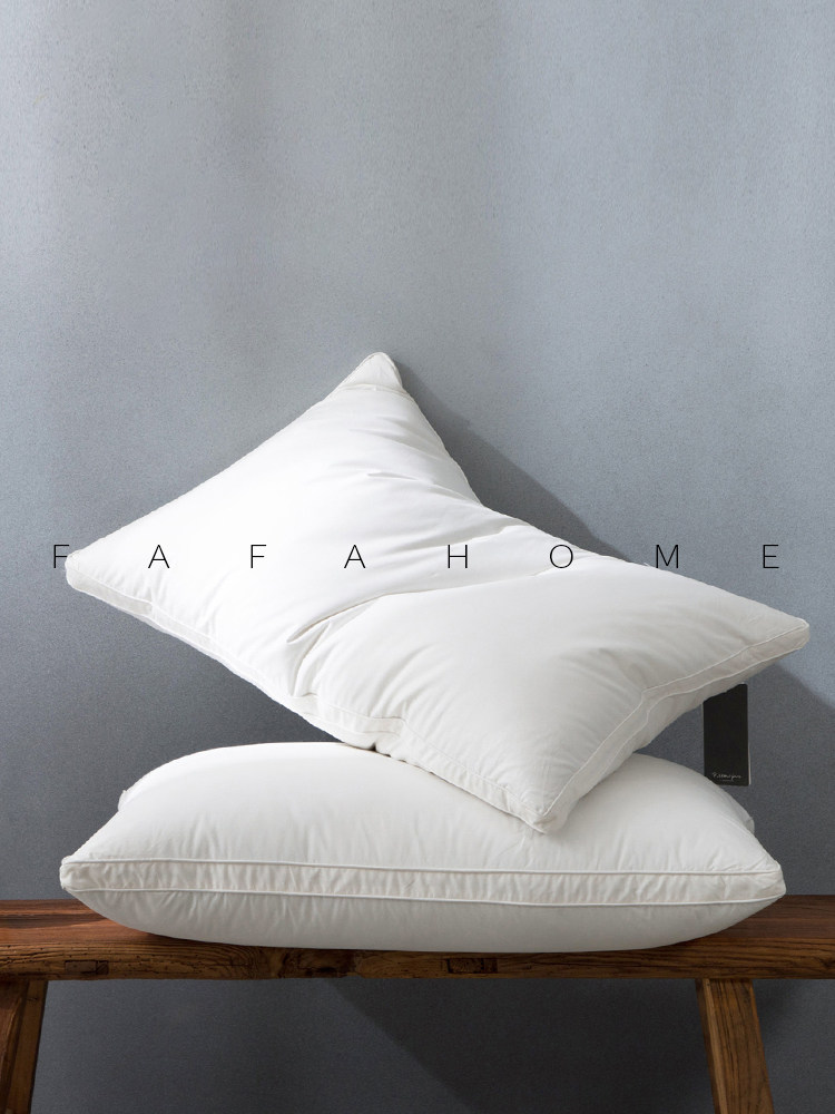 FAFAHOME white goose feather five-star hotel pillow to help sleep and protect cervical spine single washable adult pillow core