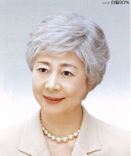 Wigs for Middle-Aged and Elderly Women, Short Hair, Gray Wig, Performance Wig for Grandma and Mother, Stage Performance Silver-White Wig