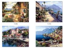 Mediterranean oil painting bar hanging painting cafe oil painting hotel decoration painting living room bedroom hotel mural painting 483