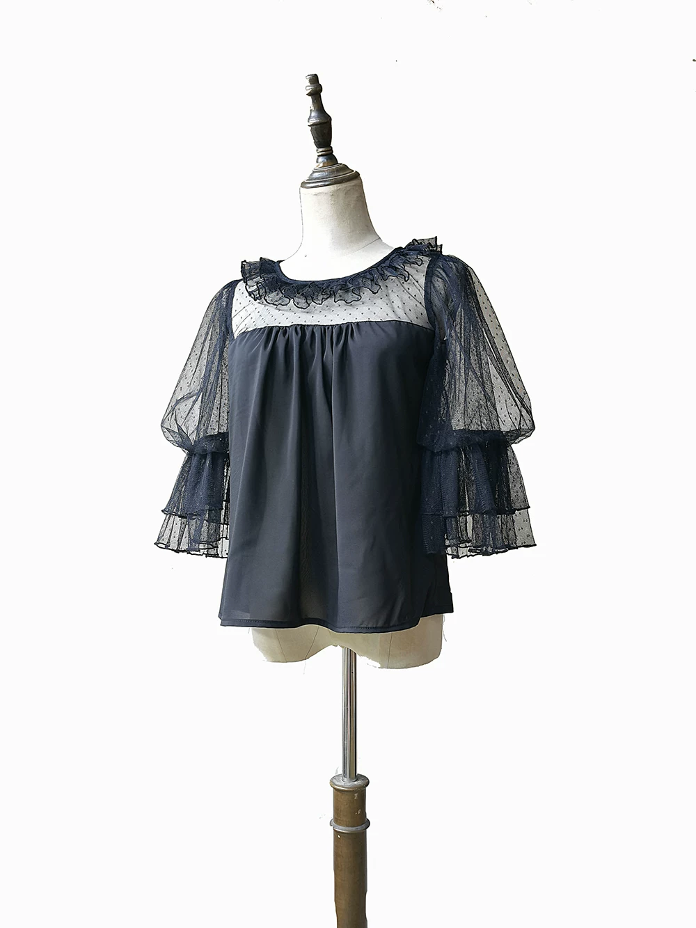 Долл в виде Baby Doll, антикварная основная футболка, стиль Лолита, рукава-« puff»
